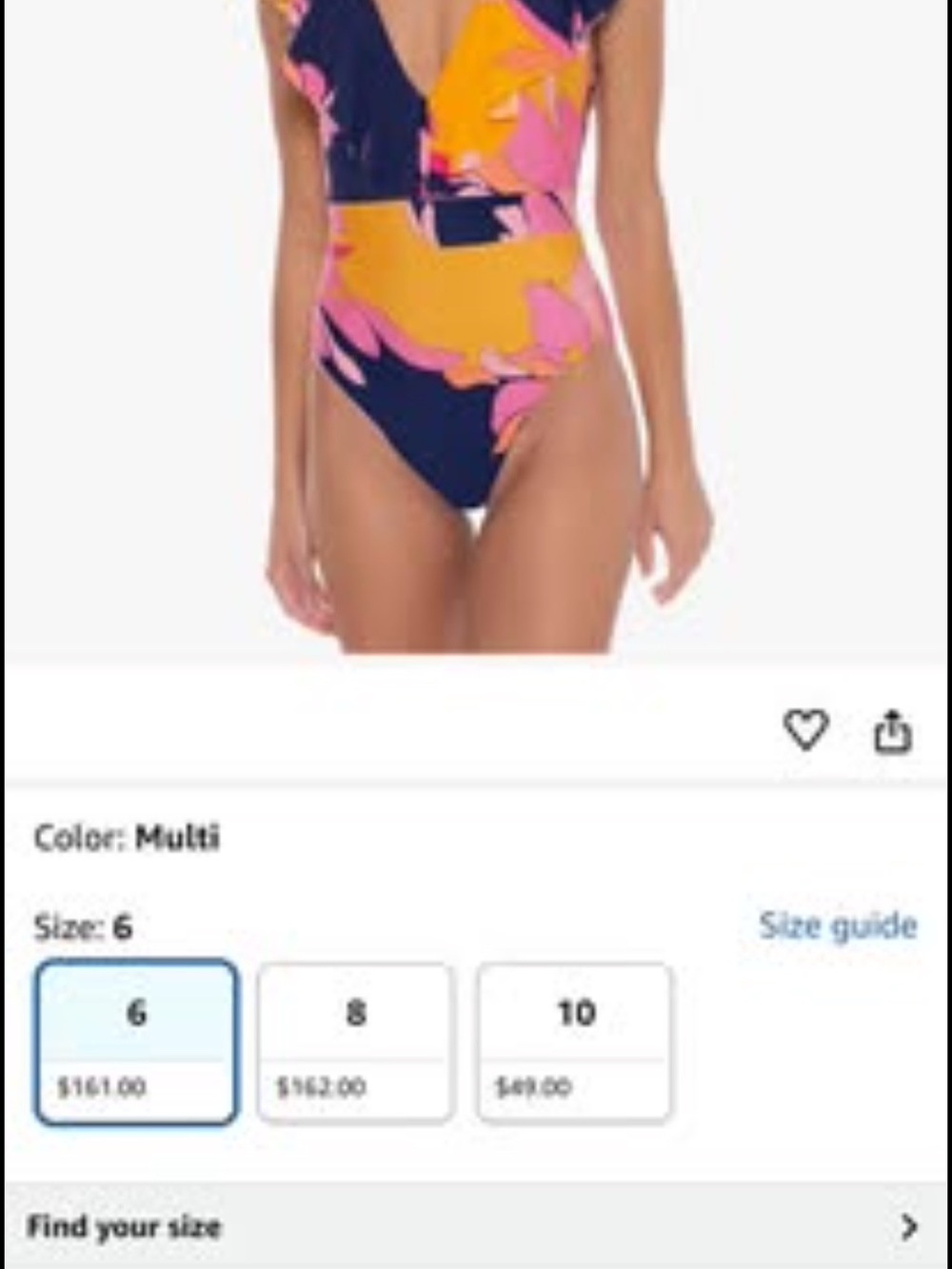 Trina Turk Floral Ruffle One-Piece Swimsuit - Navy, Yellow & Pink - Picture 9 of 9